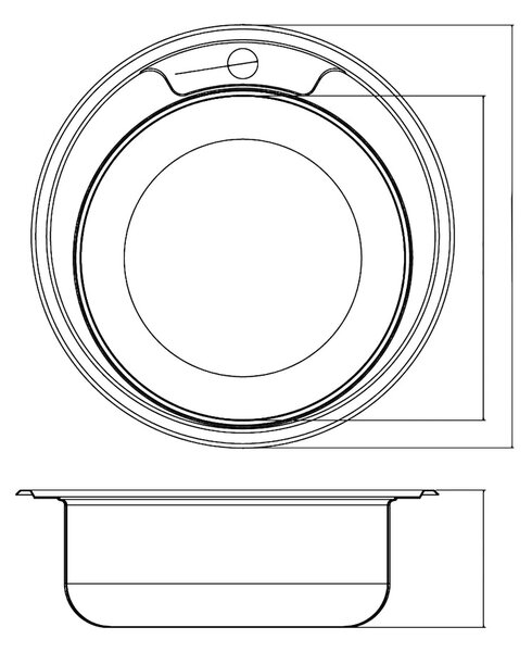 Chiuveta haaus Sanobi, 1 Cuva universala, Inox lucios, pe blat, D 49 cm