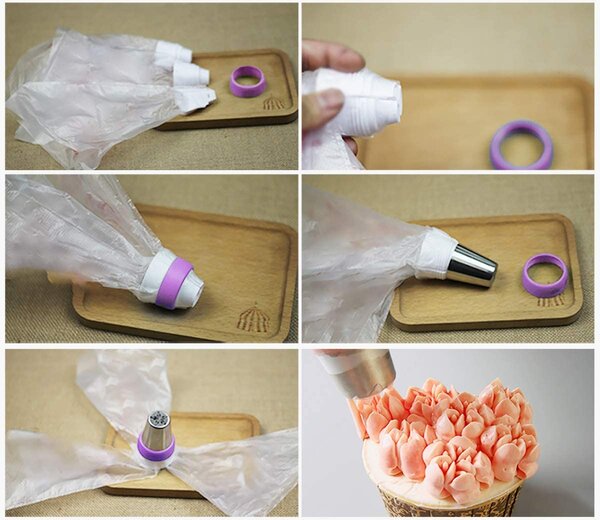 Set 27 piese, duiuri rusesti pentru ornat prajituri, duze, adaptor trei culori si poche reutilizabil silicon, onuvio™