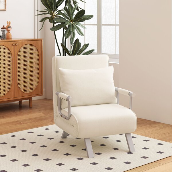 Fotoliu pat extensibil Modern HOMCOM 2 in 1 cu spatar reglabil pe 5 nivele, 65x69x82cm | Aosom Romania