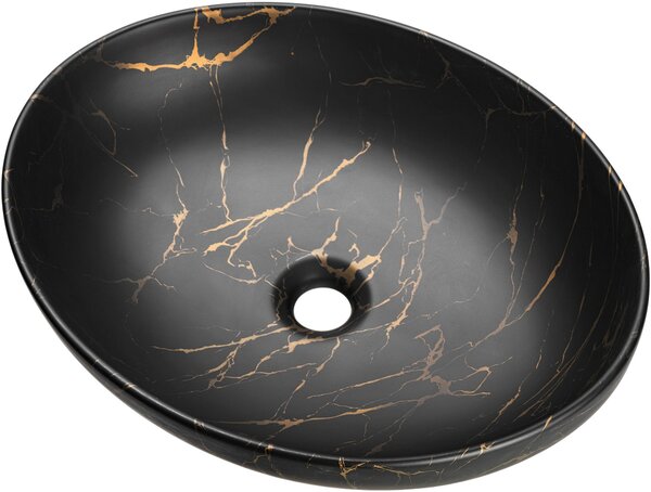 Comad Mona lavoar 51x39 cm ovale de blat negru mat UN-MONA-MB12