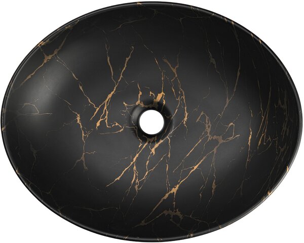 Comad Mona lavoar 51x39 cm ovale de blat negru mat UN-MONA-MB12