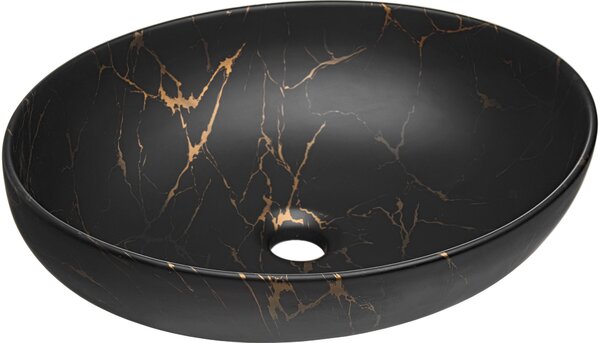 Comad Mona lavoar 51x39 cm ovale de blat negru mat UN-MONA-MB12