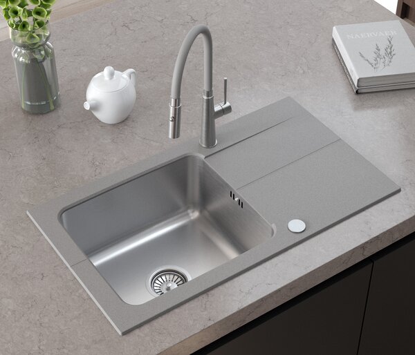 Quadron Edward chiuvetă din granit-oțel 78x44 cm gri/grafit/onix FUS_E7844SZ_3623500BS