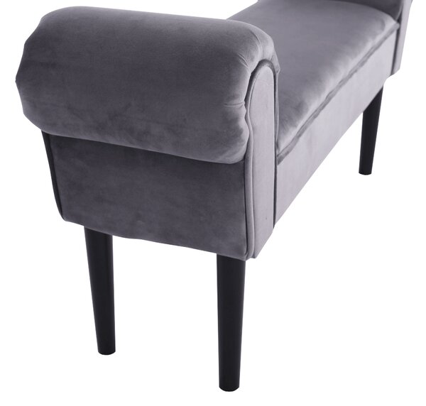 KONDELA Bancă, catifea Velvet, gri/negru, BURDA