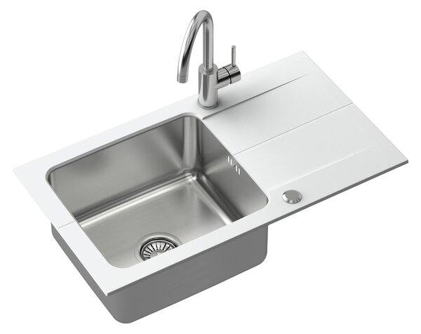 Quadron Edward chiuvetă din granit-oțel 78x44 cm alb FUS_E7844BI_3623500BS