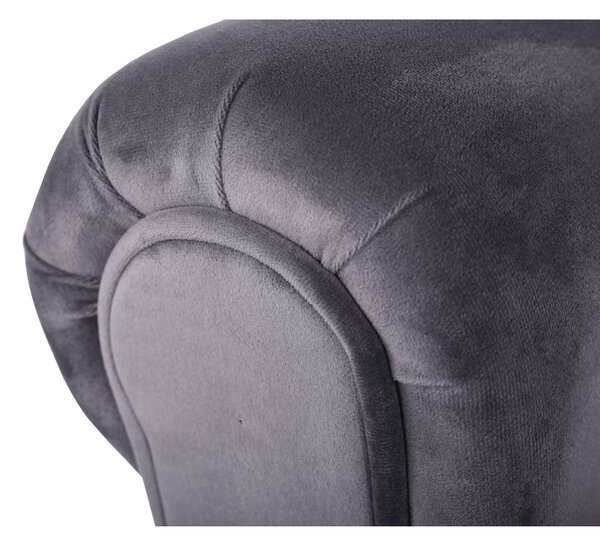 KONDELA Bancă, catifea Velvet, gri/negru, BURDA