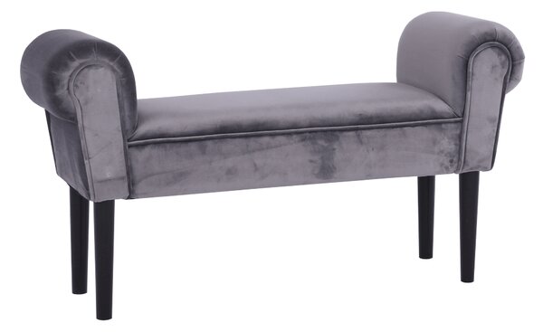 KONDELA Bancă, catifea Velvet, gri/negru, BURDA