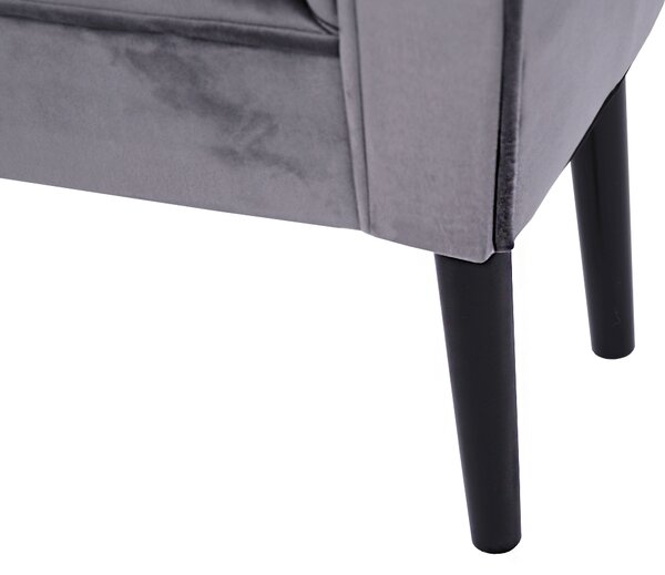 KONDELA Bancă, catifea Velvet, gri/negru, BURDA