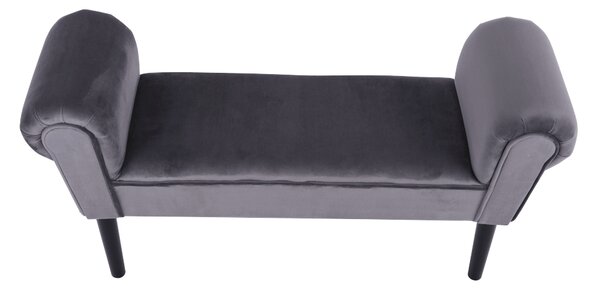 KONDELA Bancă, catifea Velvet, gri/negru, BURDA