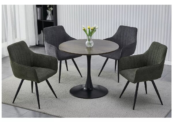 Masa rotunda de dining AMADEO II 90x90 cm, decor nuc