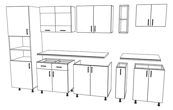 Set haaus V26, Antracit/Alb, Blat Thermo 28 mm, L 300 cm