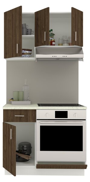 Set haaus V1, Stejar Bronz/Alb, Blat Thermo 28 mm, L 100 cm