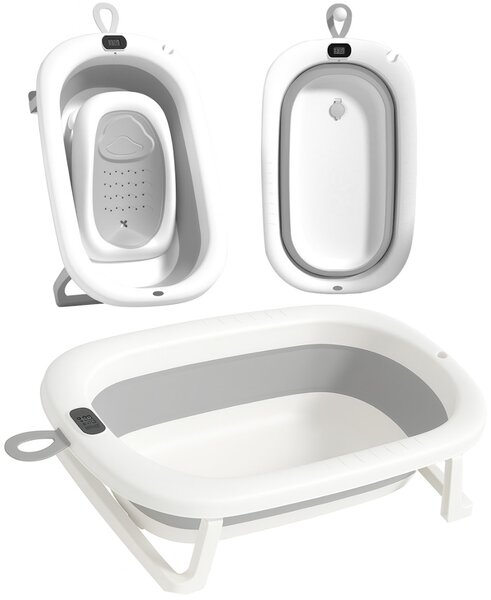 JAKS Cădiță pentru baie cu accesorii gri Olaf Variante de tăviță: Cădiță pentru baie + șezlongel