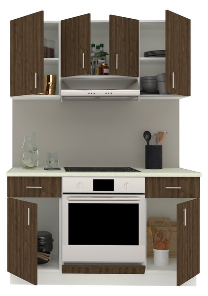 Set haaus V5, Stejar Bronz/Alb, Blat Thermo 28 mm, L 140 cm