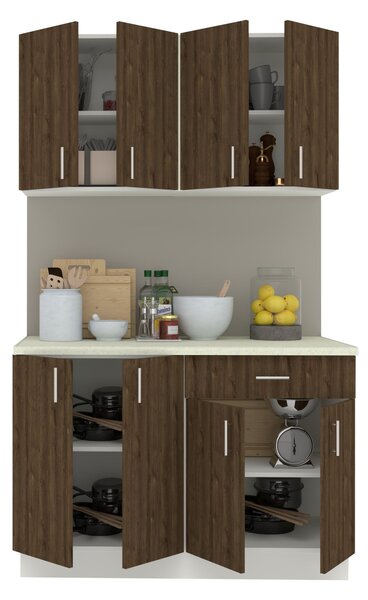 Set haaus V2, Stejar Bronz/Alb, Blat Thermo 28 mm, L 120 cm