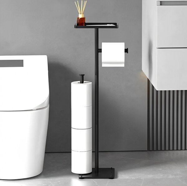 Suport metalic pentru hartia igienica 72 cm, Negru