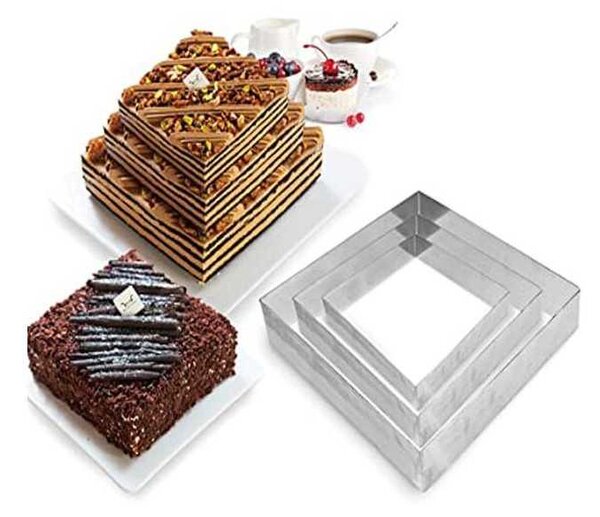 Set 3 forme tort, Inel pentru tort, Square