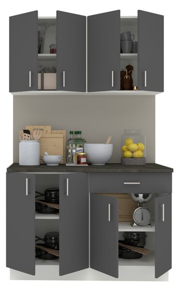 Set haaus V2, Antracit/Alb, Blat Thermo 28 mm, L 120 cm
