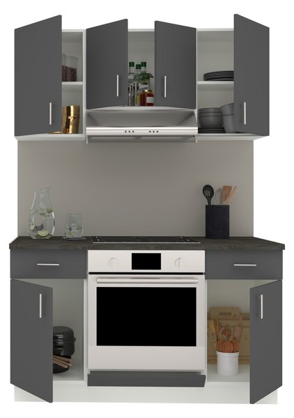 Set haaus V5, Antracit/Alb, Blat Thermo 28 mm, L 140 cm