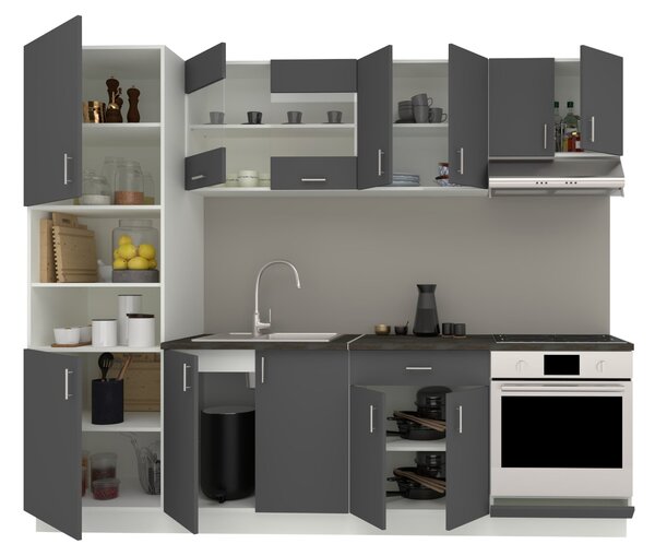 Set haaus V20, Antracit/Alb, Blat Thermo 28 mm, L 260 cm