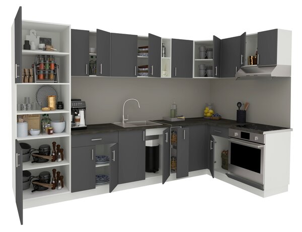 Set haaus V35, Antracit/Alb, Blat Thermo 28 mm, L 320 x 160 cm