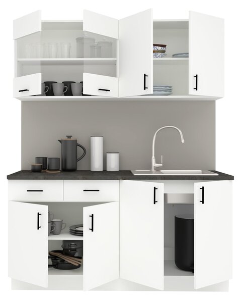 Set haaus V8, Alb, Blat Thermo 28 mm, L 160 cm
