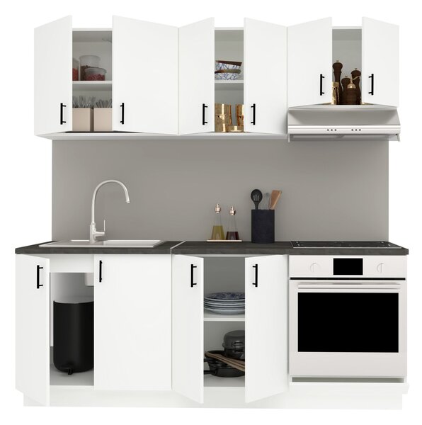 Set haaus V10, Alb, Blat Thermo 28 mm, L 200 cm
