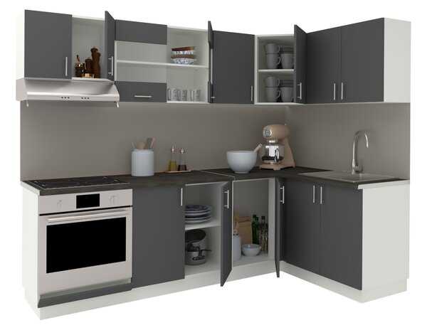 Set haaus V34, Antracit/Alb, Blat Thermo 28 mm, L 240 x 140 cm