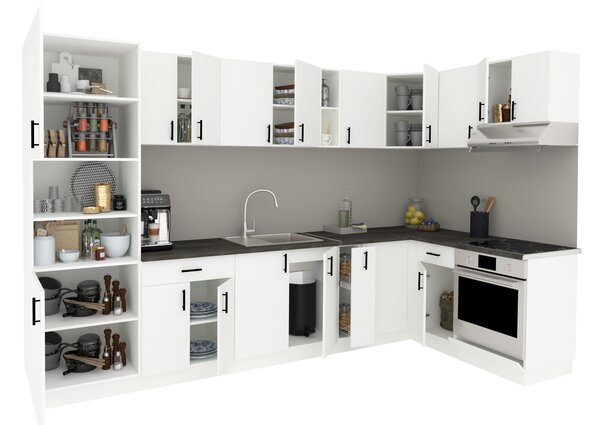 Set haaus V35, Alb, Blat Thermo 28 mm, L 320 x 160 cm