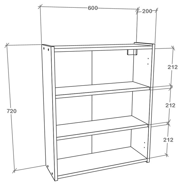 Corp haaus Zed, Suspendat, 2 Usi, cu oglinda, Alb, 60 x 22 x 72 cm