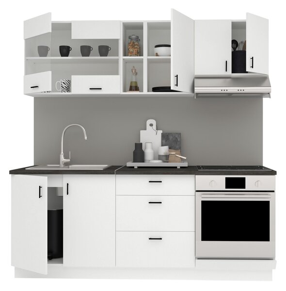 Set haaus V12, Alb, Blat Thermo 28 mm, L 200 cm