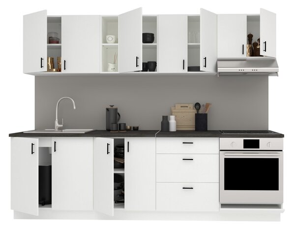 Set haaus V18, Alb, Blat Thermo 28 mm, L 260 cm