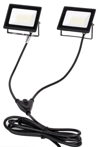 Aigostar - Proiector LED cu stativ 2xLED/30W/230V 6500K IP65 portocaliu/negru