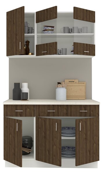 Set haaus V3, Stejar Bronz/Alb, Blat Thermo 28 mm, L 120 cm