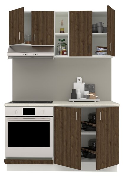 Set haaus V4, Stejar Bronz/Alb, Blat Thermo 28 mm, L 140 cm