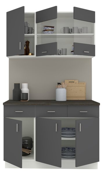 Set haaus V3, Antracit/Alb, Blat Thermo 28 mm, L 120 cm
