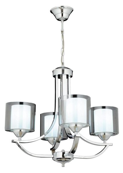 Candelabru pe lanț NOVARA 4xE27/40W/230V, crom lucios
