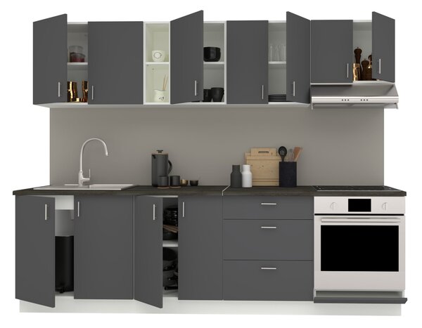 Set haaus V18, Antracit/Alb, Blat Thermo 28 mm, L 260 cm