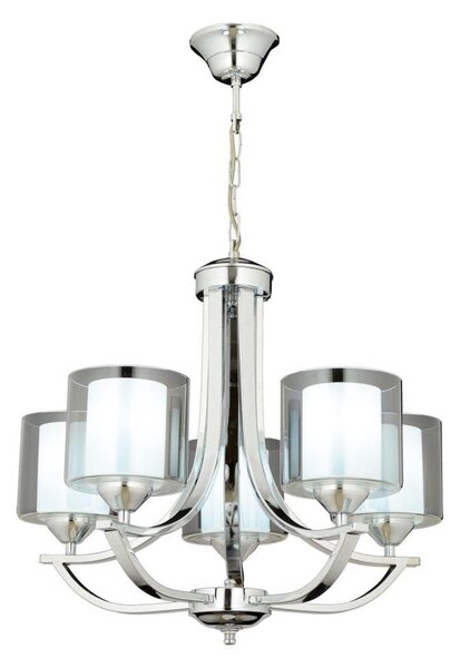 Lustră cu lanț NOVARA, 5x E27/40W/230V, crom lucios