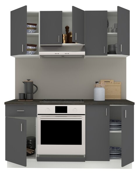 Set haaus V6, Antracit/Alb, Blat Thermo 28 mm, L 160 cm