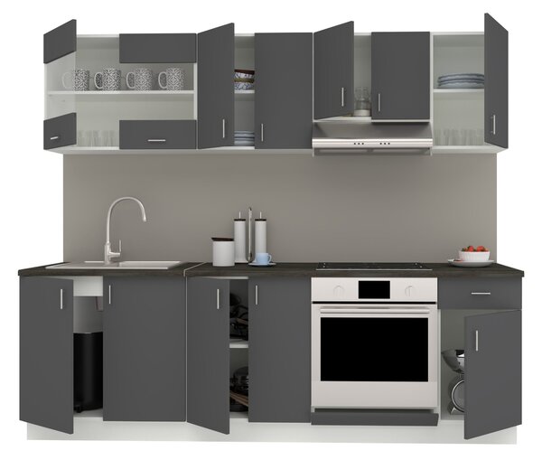 Set haaus V15, Antracit/Alb, Blat Thermo 28 mm, L 240 cm