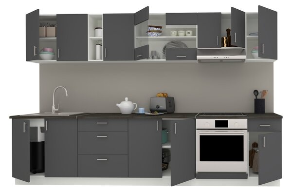 Set haaus V28, Antracit/Alb, Blat Thermo 28 mm, L 320 cm