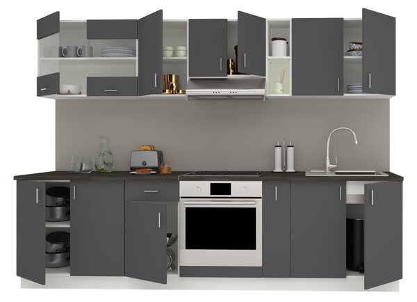 Set haaus V21, Antracit/Alb, Blat Thermo 28 mm, L 280 cm