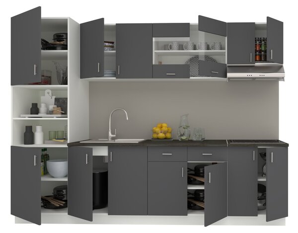 Set haaus V23, Antracit/Alb, Blat Thermo 28 mm, L 280 cm
