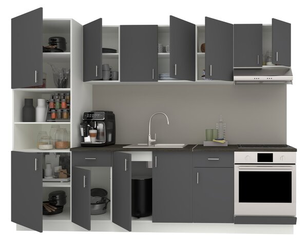 Set haaus V24, Antracit/Alb, Blat Thermo 28 mm, L 280 cm