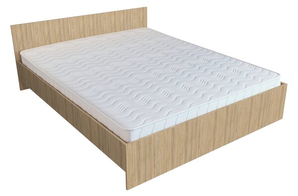 Pat haaus Remi, 200 x 160 cm, saltea spuma inclusa, Stejar Sonoma