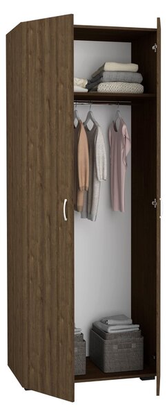 Dulap haaus Nero, 2 Usi, oglinda, Stejar Bronz, 80 x 52 x 200 cm