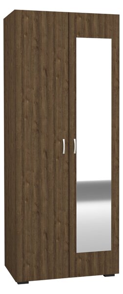 Dulap haaus Nero, 2 Usi, oglinda, Stejar Bronz, 80 x 52 x 200 cm