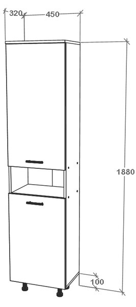 Dulap haaus Dax, cos rufe, Alb, 45 x 32 x 188 cm