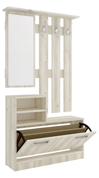 Cuier haaus Lyon, Stejar Alb, L 85 x l 24 x H 180 cm